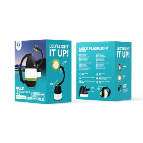 Multi LED kézi lámpa + power bank 1500 MAH 350 LM